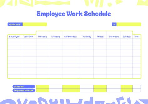 Blank Employee Schedules 20 Free Pdf Printables Printablee