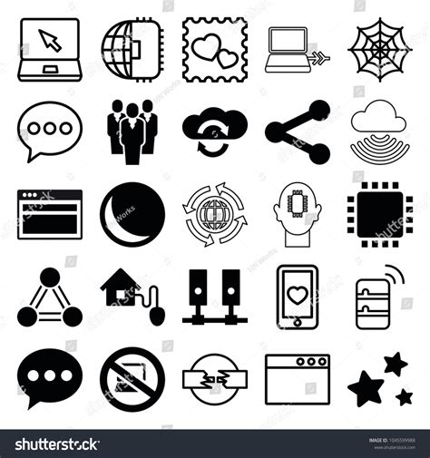 Network Icons Set 25 Editable Filled Stock Vector Royalty Free