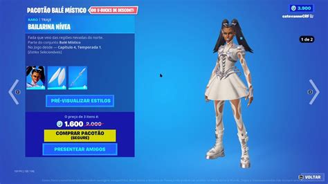 Loja Fortnite 23 12 2022 Nova skin Bailarina Nívea YouTube