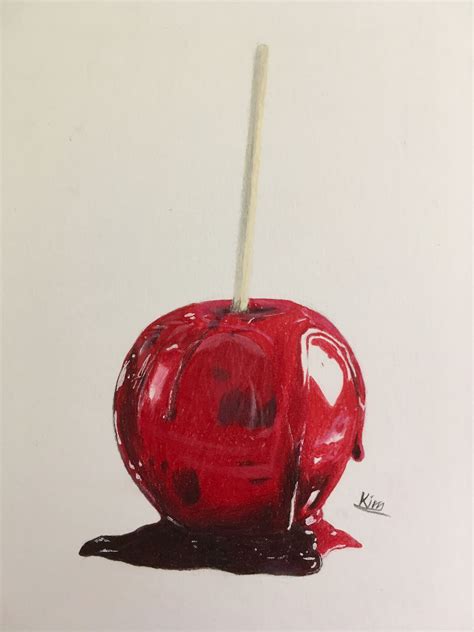 Realistic drawing of a candied apple | Foto arte, Dibujos detallados ...