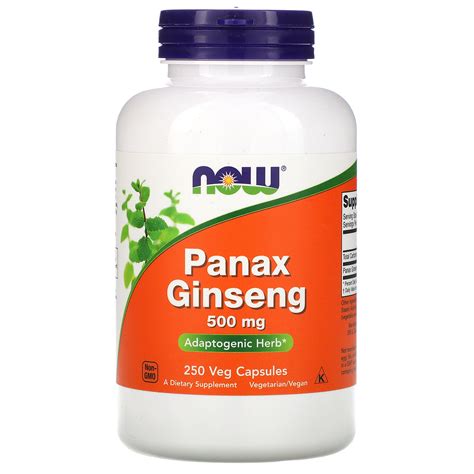 Now Foods Panax Ginseng 500 Mg 250 Veg Capsules Iherb