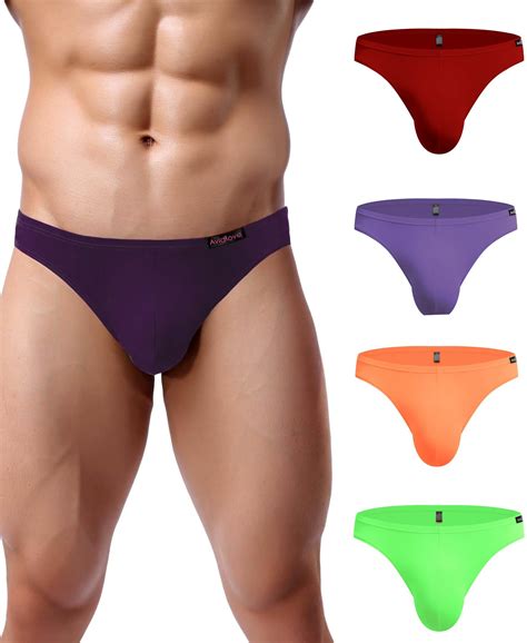 Avidlove Sexy Micromodal Mens Bikini Underwear Low Rise Briefs Thong Pack Microfiber Brief For