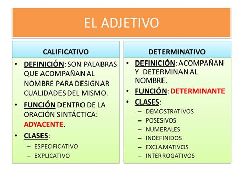 Funcion De Los Adjetivos Bourque