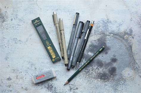 Pencils and pens for art in workshop · Free Stock Photo