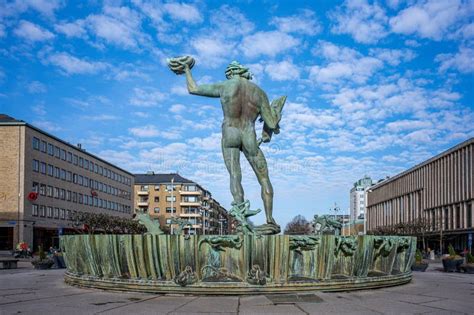 The Iconic Statue Of Poseidon At Gotaplatsen In Gothenburg Sweden
