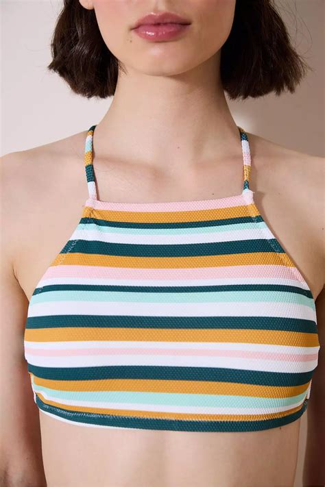 Buy Penti Shona Halter Textured Striped Bikini Top Online ZALORA Philippines