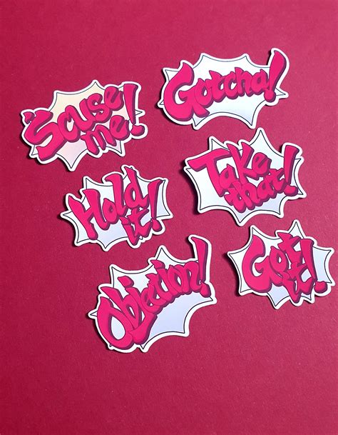 Stickers Ace Attorney Speech Bubbles Set Of 6 Objection Hold It Got It