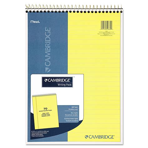 Cambridge Stiff Back Wire Bound Notebook Legal Rule 8 1 2 X 11