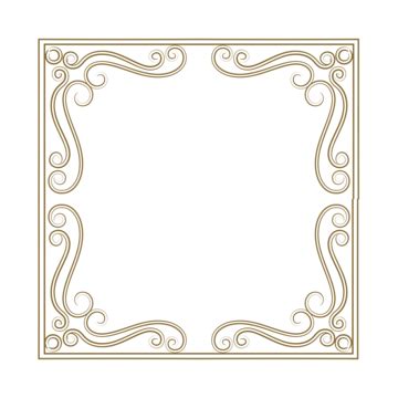 Gold Border Frame Transparent Element Vector, Clipart, Floral, Thai PNG ...