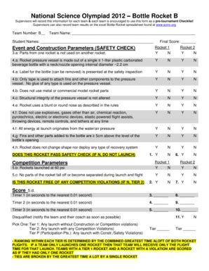 Fillable Online Regional Science Olympiad B B Fax Email Print