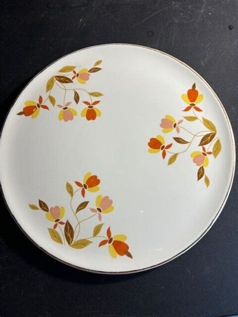 Vintage Hall China Jewel Tea Autumn Leaf Cake Plate 9 5 RARE EBay