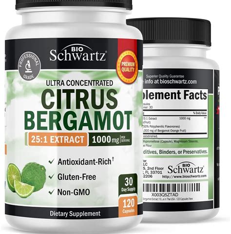 Citrus Bergamot 1000mg Bergamot Supplement For High