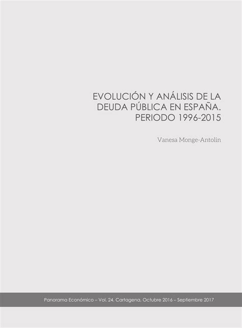 Pdf Evolución Y Análisis De La Deuda Pública En España Periodo 1996 2015