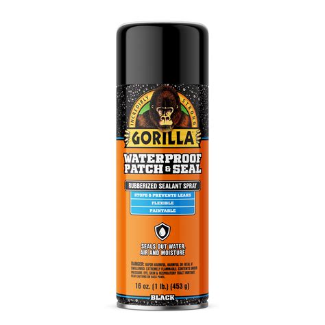 Gorilla Glue Black Waterproof Patch And Seal Spray Sealant 16 Ounce Can