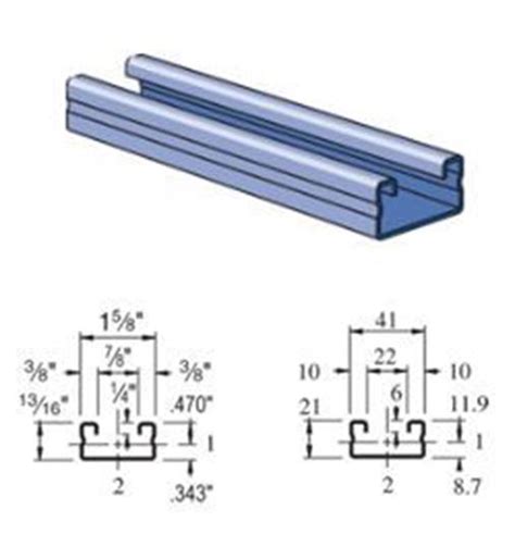 Unistrut P4000 1 58 X 1316 16 Gauge Metal Framing Strut Solid