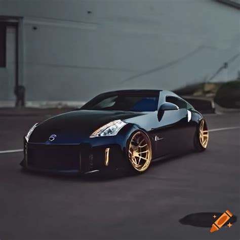 Black Nissan 350z With Bronze Gold Wheels