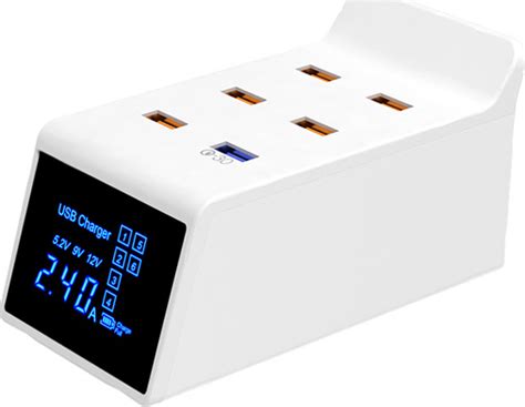 Βάση Φόρτισης με 6 Θύρες Usb A 40w Quick Charge 30 σε Λευκό χρώμα Yc