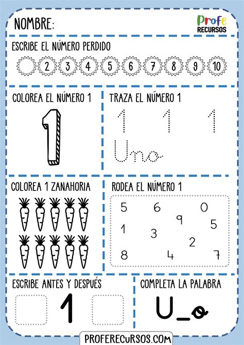 Fichas Para Aprender Los Numeros Del 1 Al 10 Español E Inglés