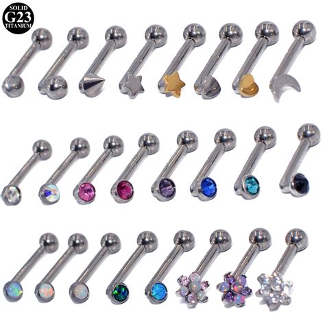 1PC G23 Titanium Christina Vertical Hood Piercings CZ Gem Opal Flower