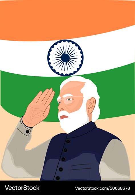 Narendra Modi Prime Minister Of India Royalty Free Vector