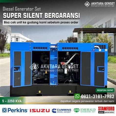 Jual Genset Silent 25 Kva 30 Kva 60 Kva Isuzu Genset 25 Kva Di