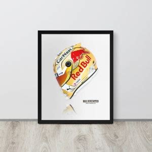 Max Verstappen Helmet 2022 Red Bull Illustration Wall Art Print Poster ...