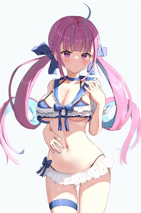 Zero Ichi Hololive Minato Aqua Bikini Garter Swimsuits 1070081