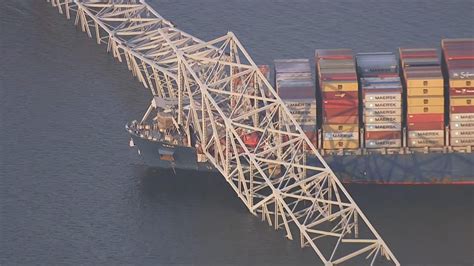 Rescue Ongoing As Cars And People Fall Into Water After Ship Strike Causes Baltimore Bridge To