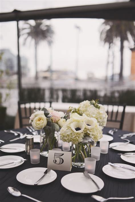 White Anemone and Hydrangea Centerpieces