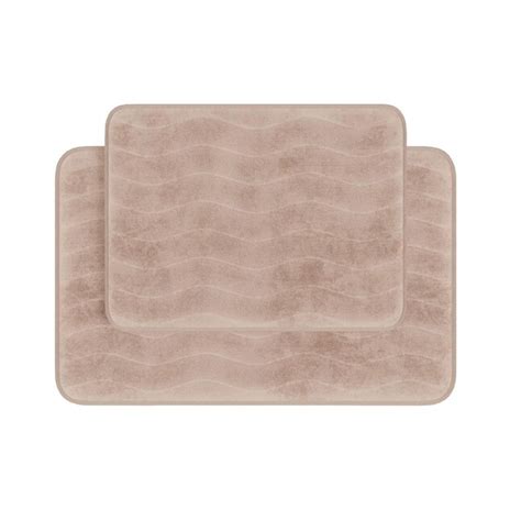 Hastings Home Bathroom Mats 20 25 In X 32 25 In Taupe Microfiber Memory