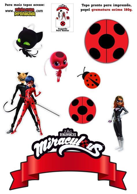 Topo De Bolo Para Imprimir Mais De 350 Topos Topo De Bolo Ladybug