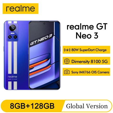 Realme GT Neo Smartphone 5G 8 256G Dimens O 8100 6 72 Tela OLED 120Hz