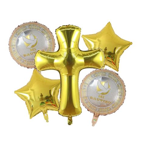 Globos De Aluminio Para Fiesta Piezas Iglesia Cruz De Pascua Bautismo