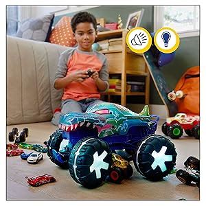 Amazon Hot Wheels Toy Truck Monster Trucks RC Oversized Remote Control Mega Wrex Alive In