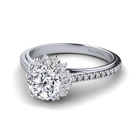 Kaufen Sie Verlobungsring Daffney 1 0 Crt Mit 1 Karat Diamant Rund