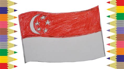 How To Draw Flag Of Singapore Easy Drawing Lesson Drawing Youtube