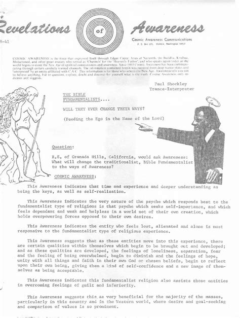 PDF Cosmic Awareness 1978 41 The Bible Fundamentalists Will They