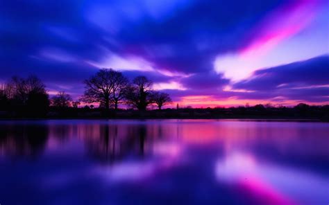 wallpaper for desktop, laptop | nl30-night-lake-blue-sunset-nature-soft