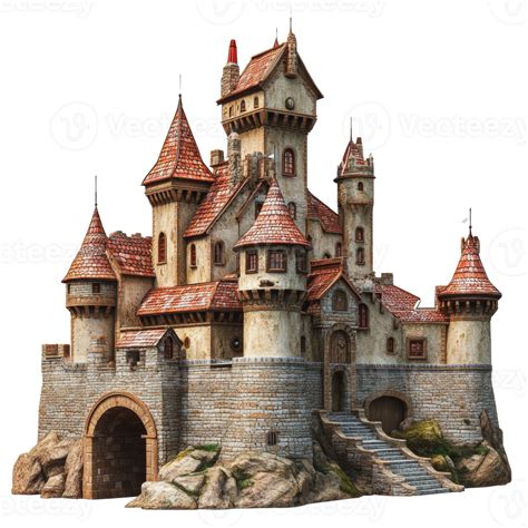 Fantasy castle model with detailed architecture 49326226 PNG