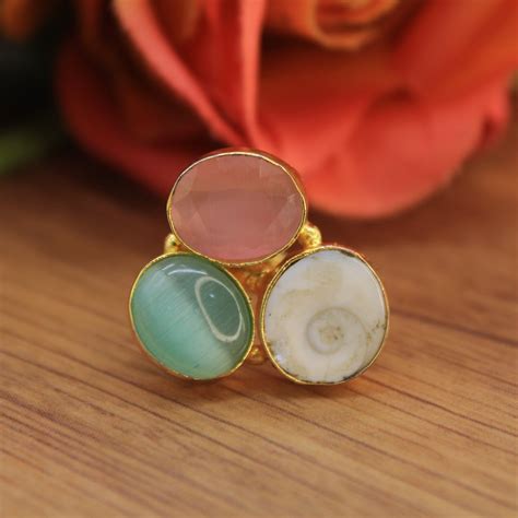 Buy Semi Precious Monalisa Stone Ring Online For Women In India Noori