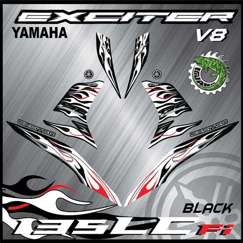 STRIPE MOTOR YAMAHA LC135 Fi V8 EXCITER FIRE 2023 BODY STICKER CUSTOM