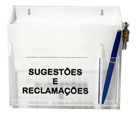 Caixa De Sugestão E Reclamação - Caixa De Sugestão Em Acrílico | MercadoLivre 📦