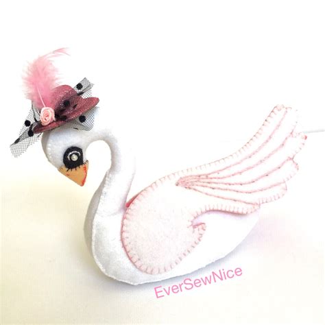 Felt Swan Sewing Pattern Tutorial Felt Plushie Toy Swan Etsy