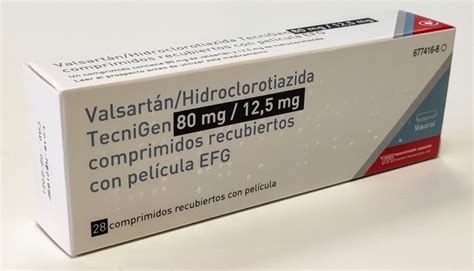 VALSARTAN HIDROCLOROTIAZIDA TECNIGEN 80 Mg 12 5 Mg COMPRIMIDOS