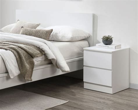 Oslo White Drawer Bedside Table Happy Beds