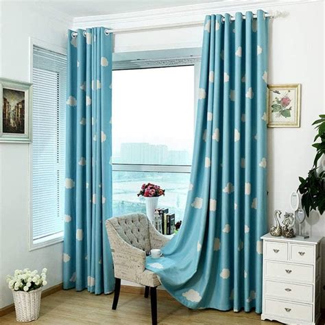 Cortinas Con Estampado De Nubes Blancas Y Cielo Azul Para Cortinas De