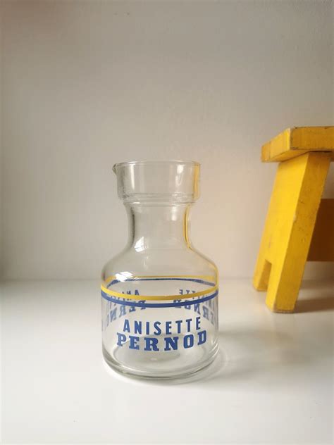 French Vintage Anisette Pernod Alcohol Bottle Carafe Retro French