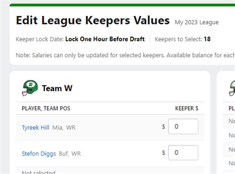 Edit Keeper Salaries Espn Fan Support