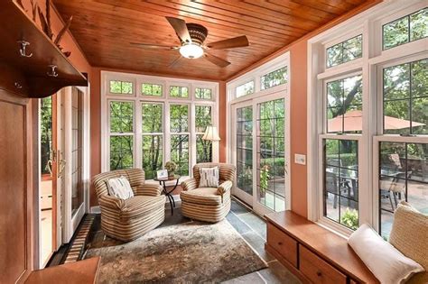 What Color Wood Floor Goes With Gray Walls 4 Season Sunroom 4 Season Room Four Seasons Room