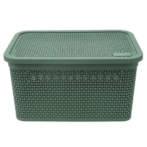 CAIXA NATURALLE RATTAN 15 0 L VERDE Rischioto Plásticos